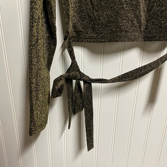 Reformation Metallic Black Jupiter Crop Top | XL Extra Large - Picture 5 of 8